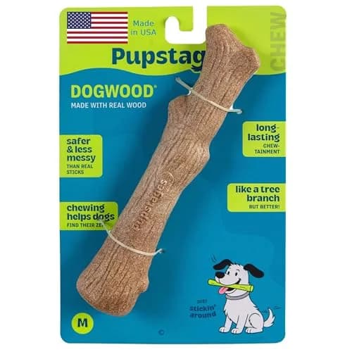 Pupstages Dogwood Stick Dog Chew Toy Medium 7.4" | Real-Wood Blend for Moderate Chewers thumbnail 1