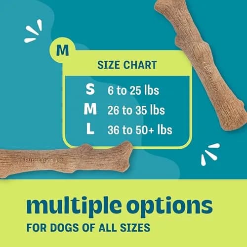 Pupstages Dogwood Stick Dog Chew Toy Medium 7.4" | Real-Wood Blend for Moderate Chewers thumbnail 3