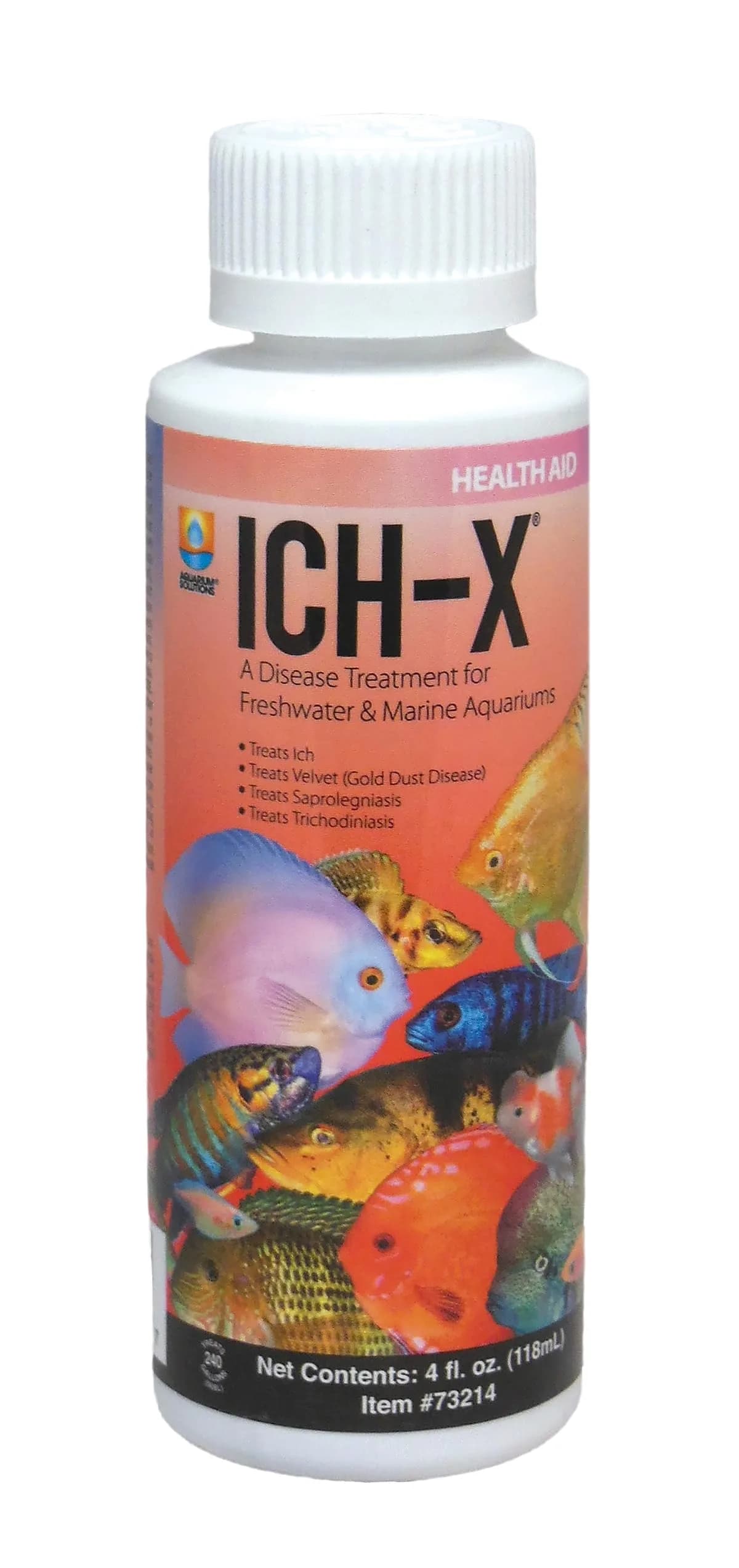 Hikari Ich-X Aquarium Ich Treatment 118ml (4 fl. oz.) | Fast-Acting Formula for Fish Diseases - main product image