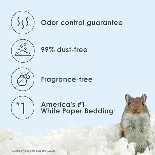 Kaytee Clean & Cozy Paper Bedding for Small Animals, White, 49.2 Liters | Odor Control & Absorbency thumbnail 3