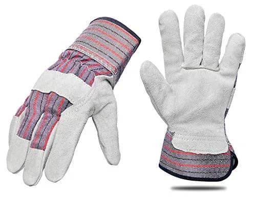 G & F Products Leather Palm Work Gloves 60-Pair | Heavy-Duty & Durable, Safety Cuff, Grey thumbnail 4