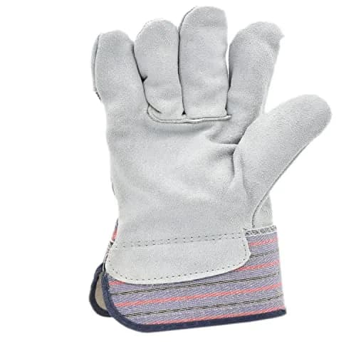 G & F Products Leather Palm Work Gloves 60-Pair | Heavy-Duty & Durable, Safety Cuff, Grey thumbnail 6