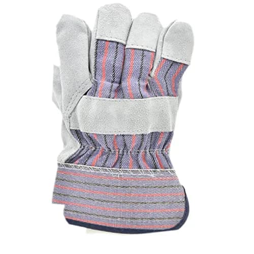 G & F Products Leather Palm Work Gloves 60-Pair | Heavy-Duty & Durable, Safety Cuff, Grey thumbnail 7