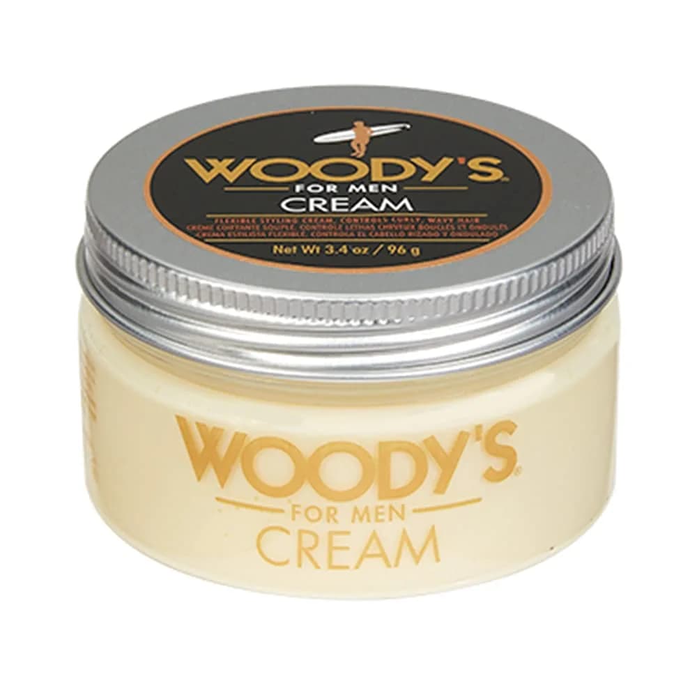 Woody's Styling Cream for Men, Flexible Hold, Controls Curly & Wavy Hair, 96g (3.4 oz) | Healthy Shine Finish - main product image