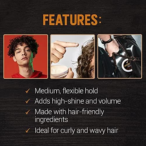 Woody's Styling Cream for Men, Flexible Hold, Controls Curly & Wavy Hair, 96g (3.4 oz) | Healthy Shine Finish thumbnail 4
