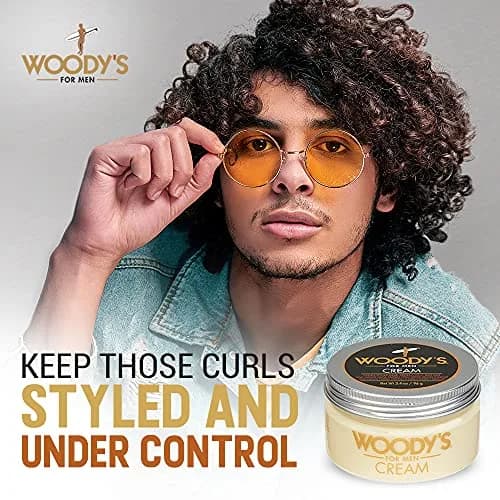 Woody's Styling Cream for Men, Flexible Hold, Controls Curly & Wavy Hair, 96g (3.4 oz) | Healthy Shine Finish thumbnail 3