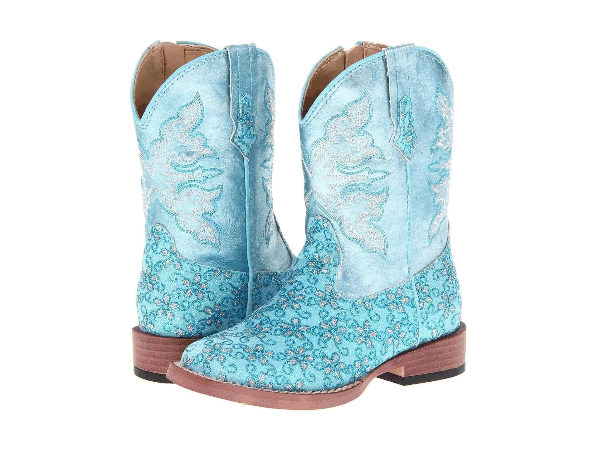 ROPER Baby Girl's Bling & Glitter Boots 8 Toddler M | Stylish Glitter & Checkerboard Faux Leather