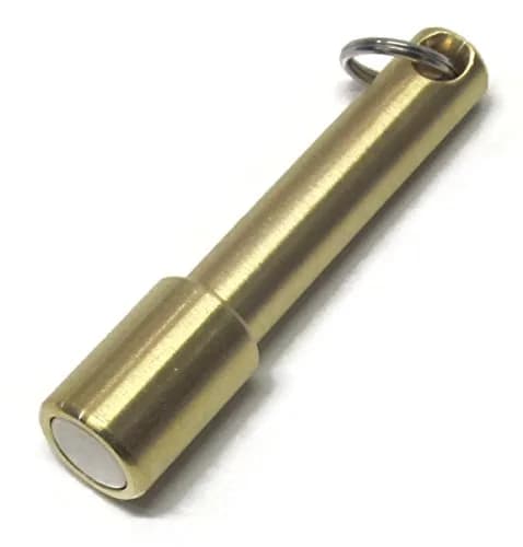 Highlandhawker Rare Earth N52 Neodymium Keychain Magnet 10 lb Pull Strength | Brass Casing, 0.75" x 2.5" (1.9cm x 6.35cm) thumbnail 1