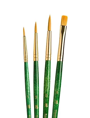 Princeton Art & Brush Gold Taklon Real Value Brush Set, 4/Pkg | Synthetic Paintbrushes for Artists in India thumbnail 1