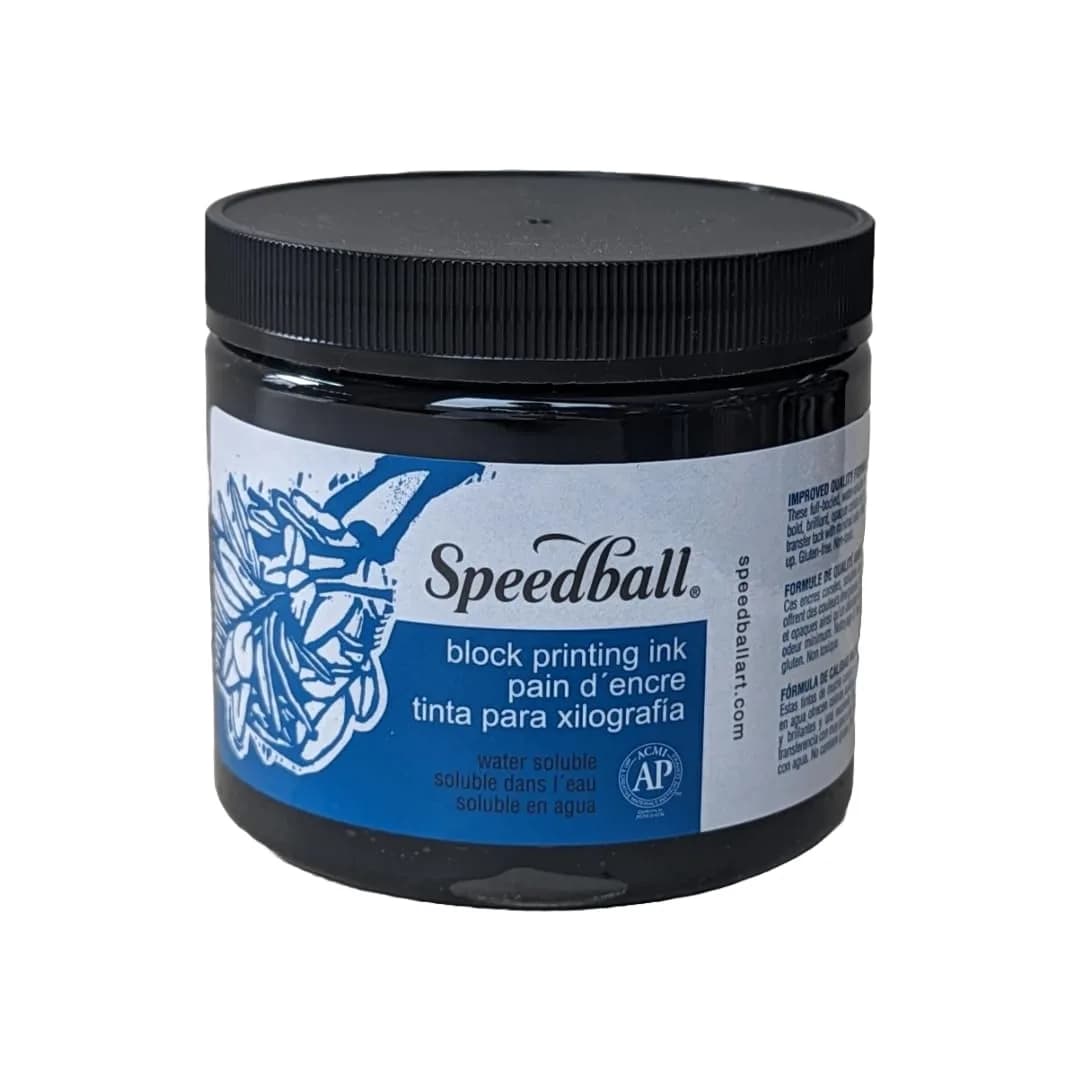 Speedball Water Soluble Block Printing Ink, Black, 15.9 fl oz | Mixes Easily, Dries Satin - main product image