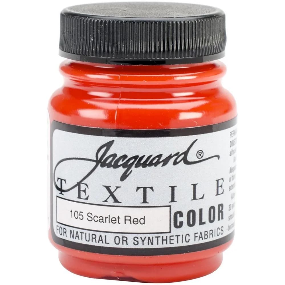 Jacquard Textile Color Fabric Paint Scarlet Red 66ml (2.25 Fl Oz) | Permanent Acrylic Paint for Clothes & Furniture - main product image