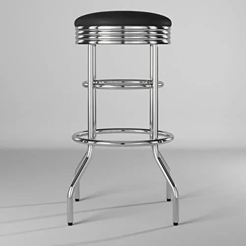 TRINITY Heavy Duty 30 Inch Backless Swivel Bar Stool, Black Seat | 300 lb Capacity, Fully Assembled thumbnail 7