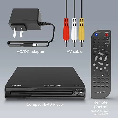 Craig CVD401A Compact HDMI DVD Player with Remote, Black | Upscales to 1080p thumbnail 3