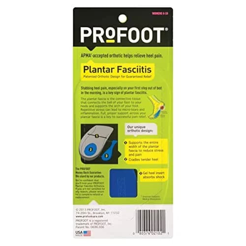 PROFOOT Plantar Fasciitis Orthotic Insoles for Women (Sizes 6-10) – Gel Heel Inserts for Instant Heel Pain Relief and Arch Support thumbnail 6