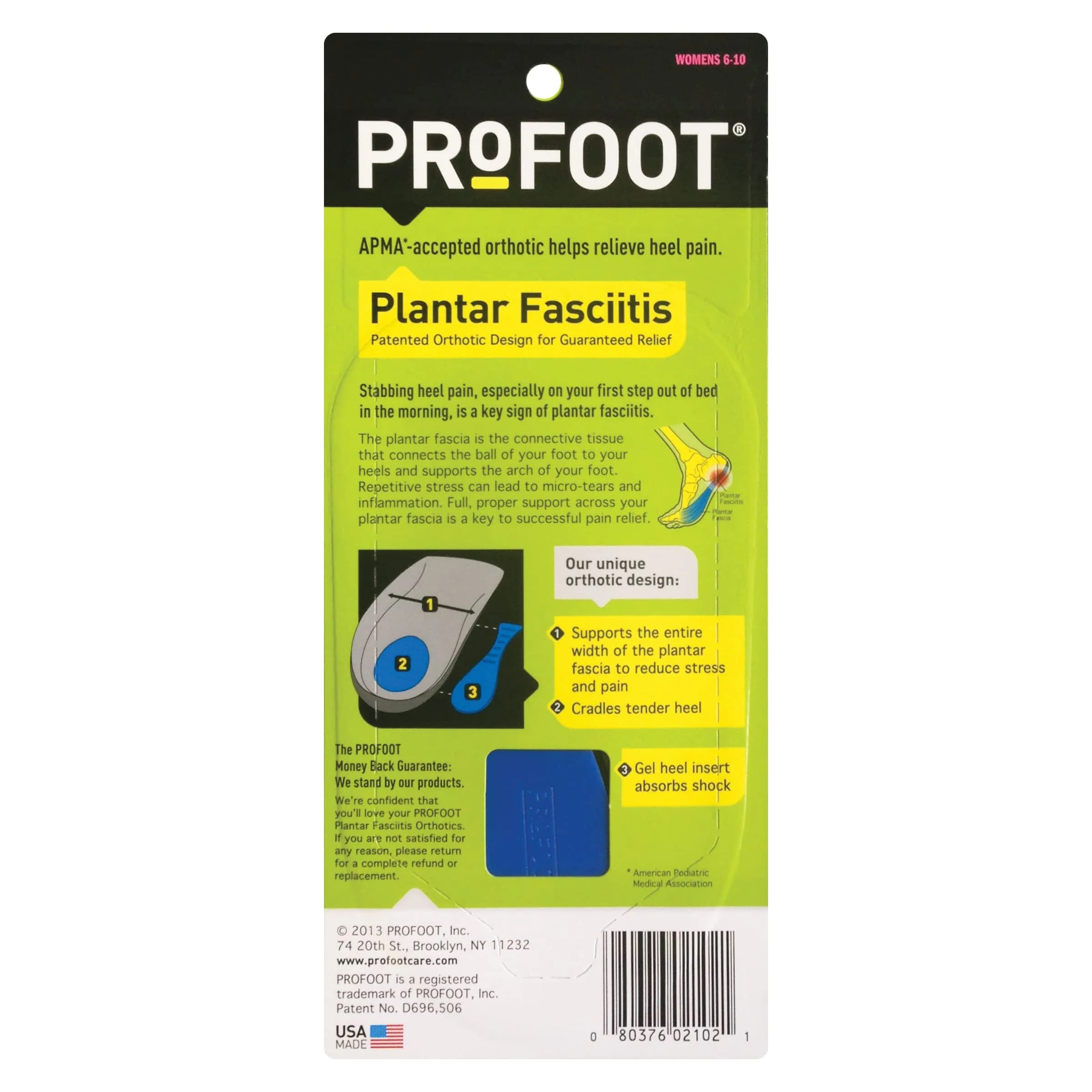 PROFOOT Plantar Fasciitis Orthotic Insoles for Women (Sizes 6-10) – Gel Heel Inserts for Instant Heel Pain Relief and Arch Support - view 6