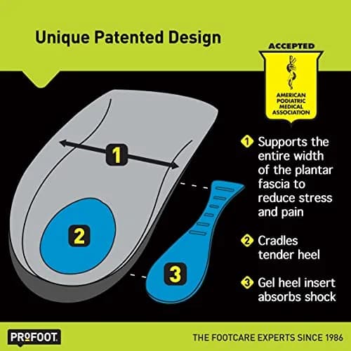 PROFOOT Plantar Fasciitis Orthotic Insoles for Women (Sizes 6-10) – Gel Heel Inserts for Instant Heel Pain Relief and Arch Support thumbnail 2