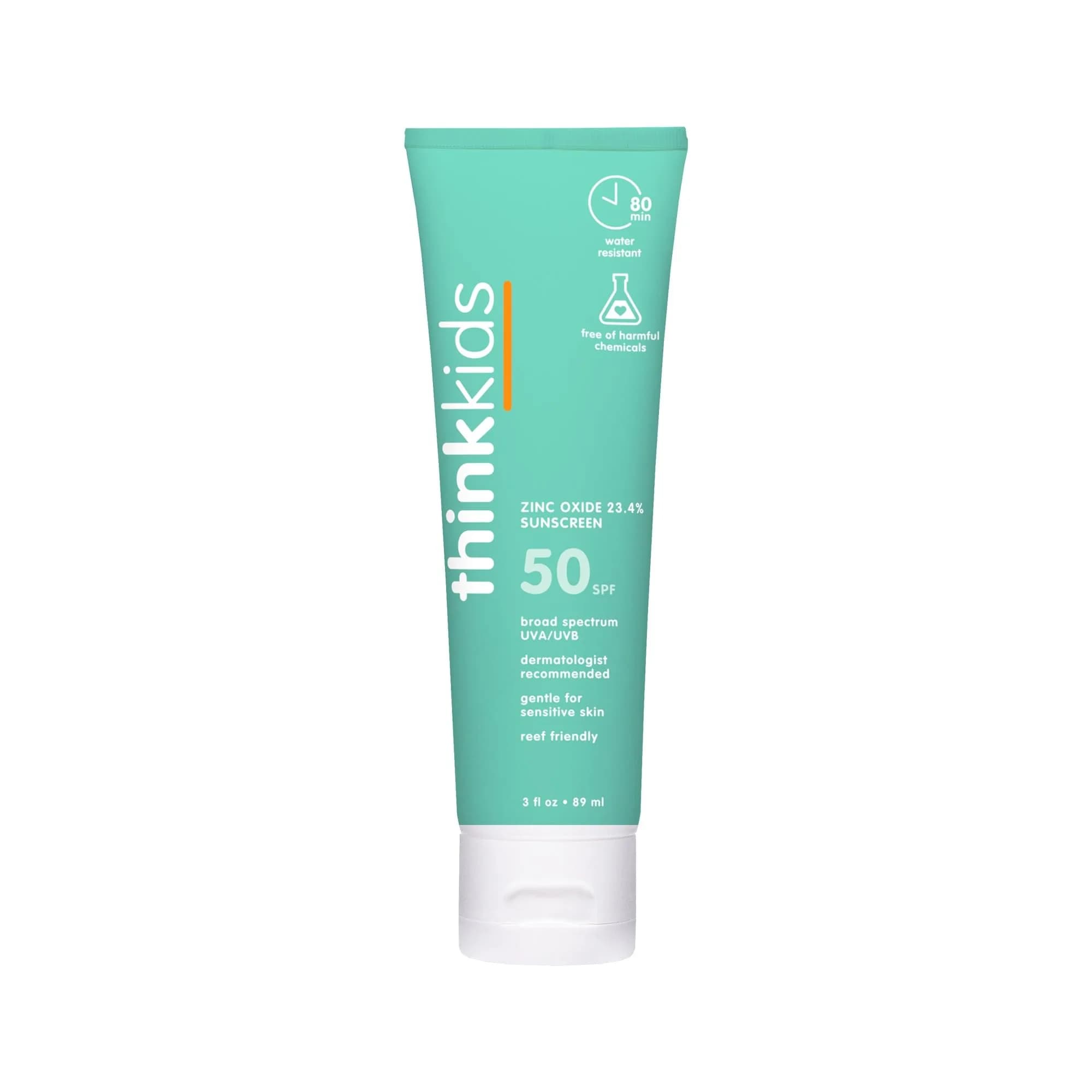 THINK KIDS Safe Mineral Sunscreen SPF 50+ 90ml (3 Fl Oz) | USA Import, Reef Safe, Water Resistant - main product image