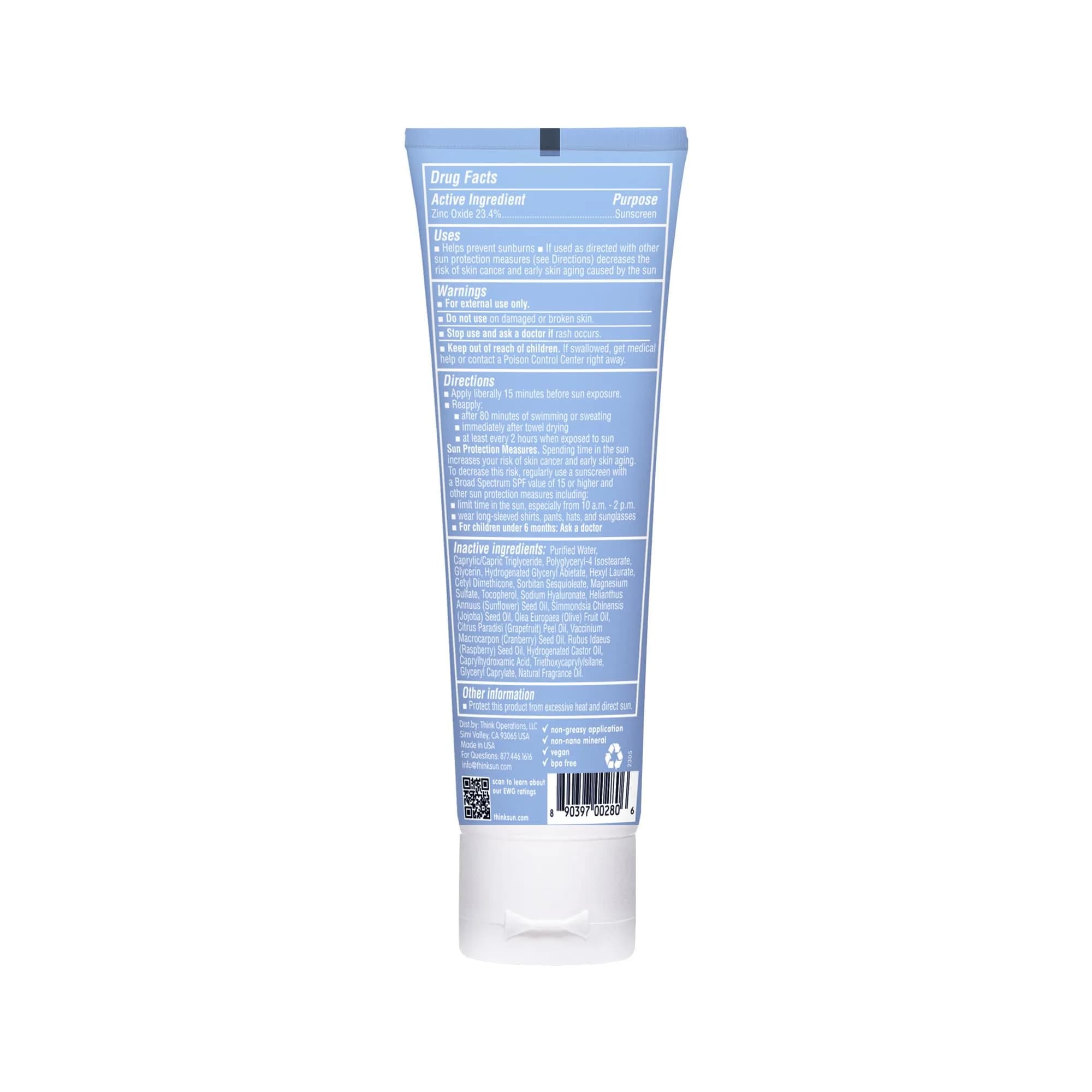 Thinksport SPF 50 Natural Mineral Sunscreen Lotion - 3 Ounce, Water Resistant UVA/UVB Protection - view 4