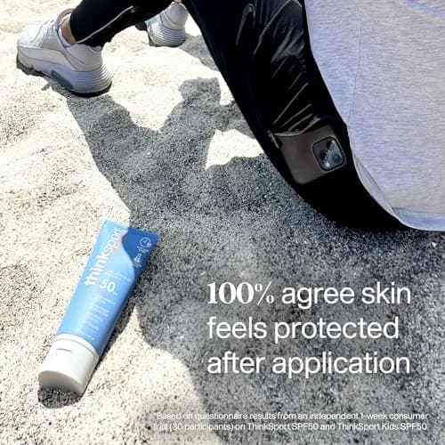 Thinksport Mineral Sunscreen SPF 50+ Zinc Oxide, Water Resistant, 3 Fl Oz | Reef-Safe, Natural Protection for Sensitive Skin thumbnail 3