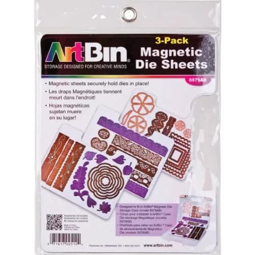 ArtBin Magnetic Die Storage Sheet Set, 3 Sheets, White | Organize Scrapbooking Dies Securely thumbnail 1