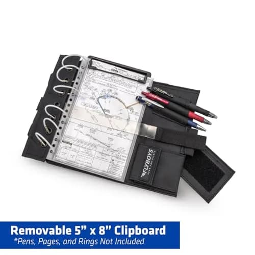 FlyBoys Classic Kneeboard for Pilots – Leg Strap, Flexible Clipboard, Eyelet Strip – Black thumbnail 3