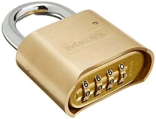 Master Lock 175D Resettable Combination Padlock 4-Pack | Solid Brass Case & Hardened Steel Shackle thumbnail 2