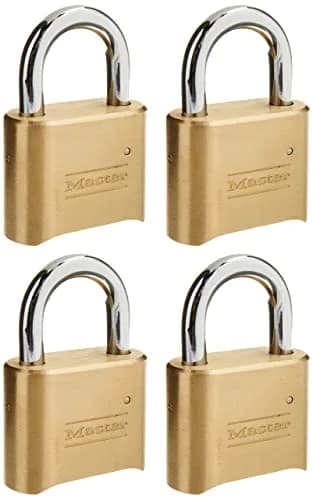 Master Lock 175D Resettable Combination Padlock 4-Pack | Solid Brass Case & Hardened Steel Shackle thumbnail 3