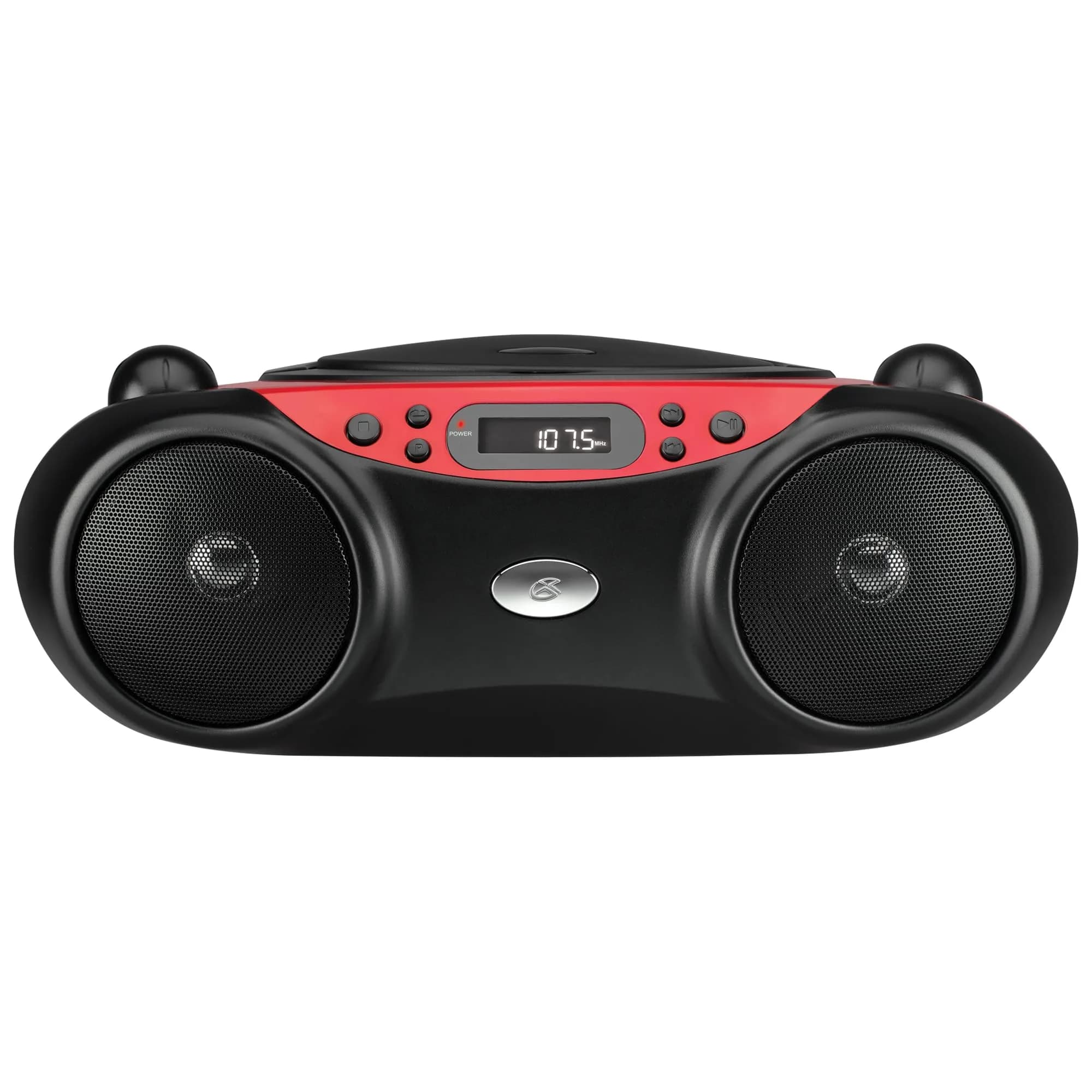 GPX Portable CD Boombox with AM/FM Radio, Stereo Speakers & Headphone Jack, Red/Black | Top-Loading CD Player, AM/FM Radio, Stereo Speakers, AC or Battery Power - main product image