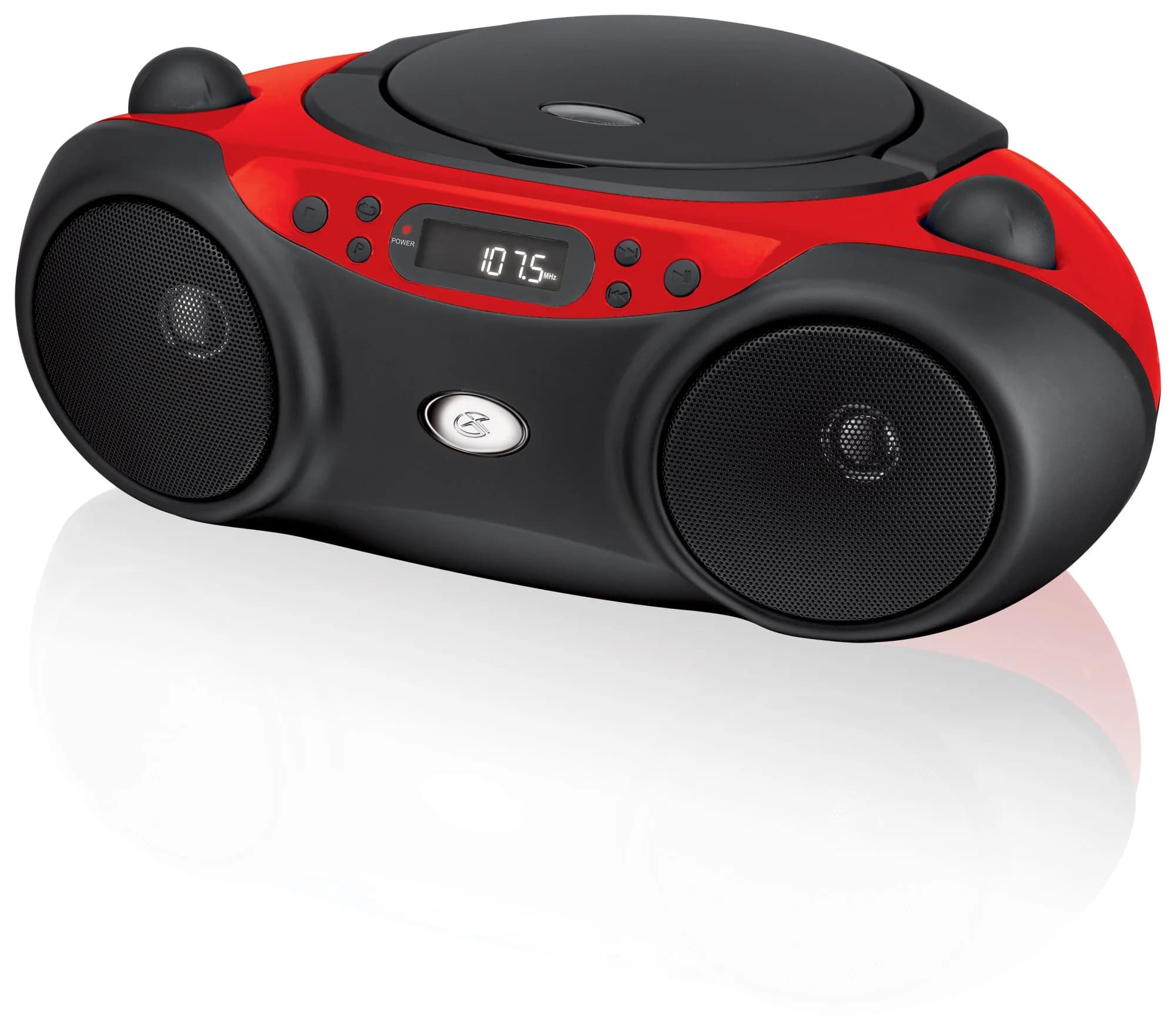 GPX Portable CD Boombox with AM/FM Radio, Stereo Speakers & Headphone Jack, Red/Black | Top-Loading CD Player, AM/FM Radio, Stereo Speakers, AC or Battery Power - view 4