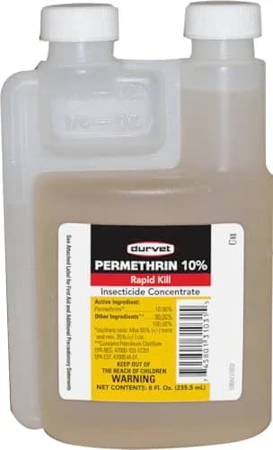 Durvet Permethrin 10% Insecticide Concentrate 237ml (8 fl oz) | Rapid-Kill Livestock & Home Pest Control thumbnail 1