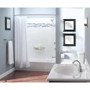 Moen Chrome Bathroom Safety 16-Inch Curved Shower Grab Bar with Shelf | Supports up to 250 lbs thumbnail 3
