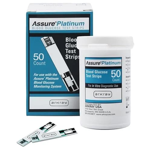 Arkray Assure Platinum Blood Glucose Test Strips 50 Count | No Coding, Fast 7-Second Results, Compatible with Assure Platinum Meter thumbnail 1