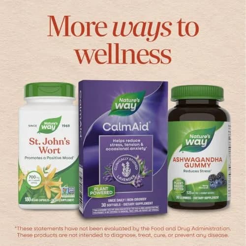 Nature's Way CalmAid Lavender Oil Supplement 30 ct | Clinically Studied Silexan Lavender Oil for Calm & Stress Support thumbnail 7