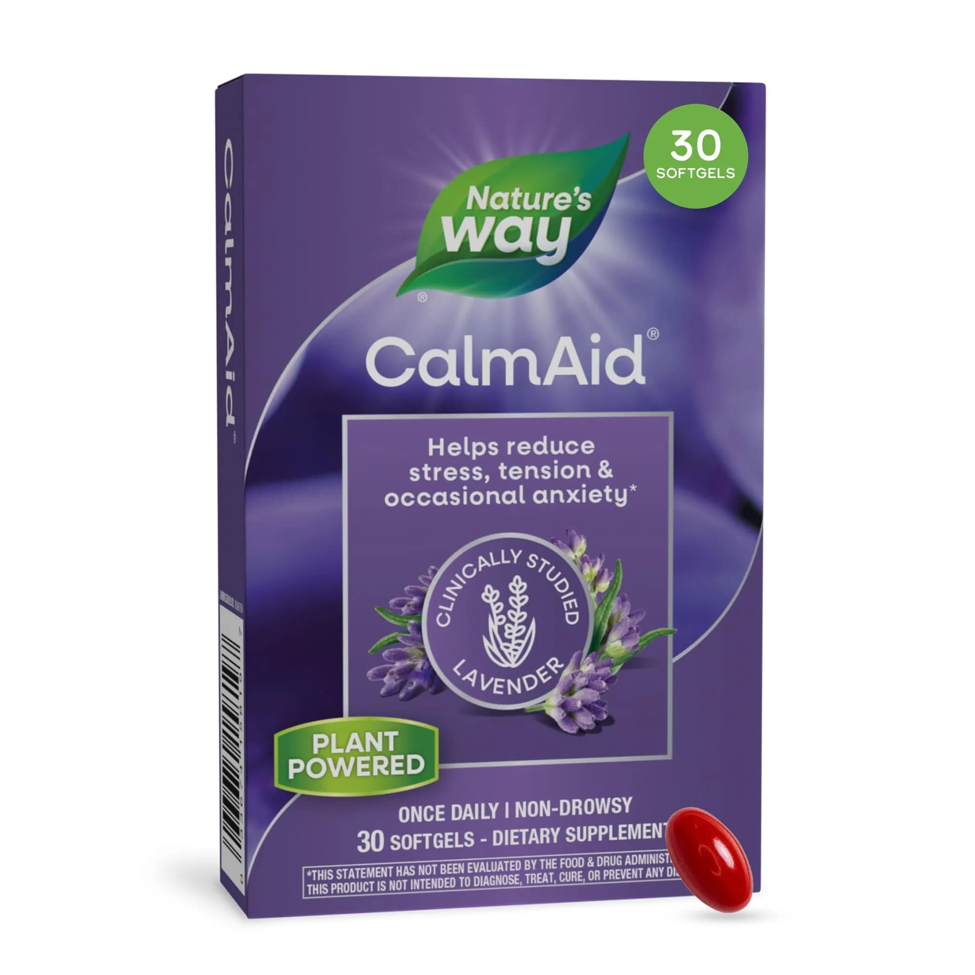 Nature's Way CalmAid Lavender Oil Supplement 30 ct | Clinically Studied Silexan Lavender Oil for Calm & Stress Support - main product image