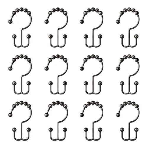 Zenna Home Metal Double Glide Shower Rings, Oil Rubbed Bronze – Set of 12 | Rust-Resistant Hooks for Curtains and Liners thumbnail 6