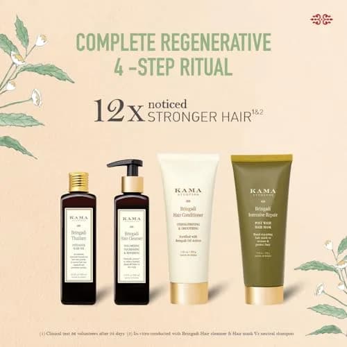Kama Ayurveda Bringadi Intensive Hair Treatment 100ml | Ayurvedic Hair Growth Oil for All Hair Types thumbnail 5