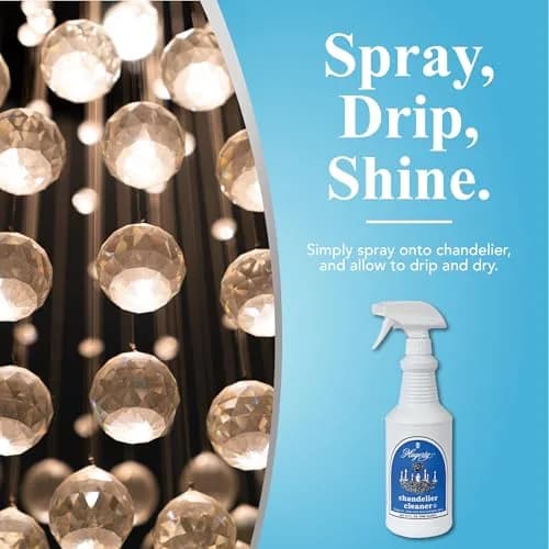 Hagerty Chandelier Cleaner - Spray On Crystal & Glass Fixture Cleaner, 32 Fl Oz | Drip & Dry Formula, Reach Up to 25 Feet thumbnail 2