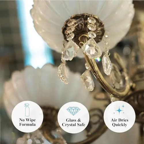 Hagerty Chandelier Cleaner - Spray On Crystal & Glass Fixture Cleaner, 32 Fl Oz | Drip & Dry Formula, Reach Up to 25 Feet thumbnail 3