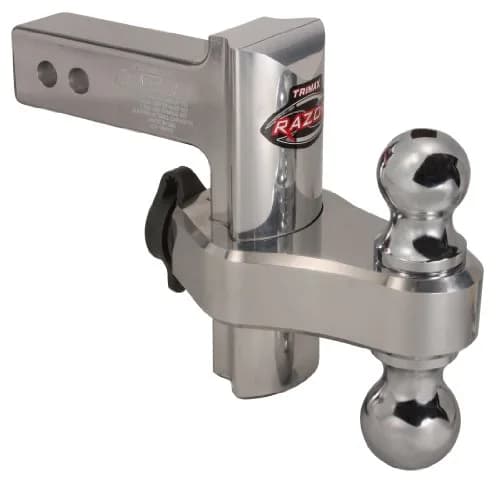 Trimax TRZ6AL Razor XTR 6" Adjustable Drop Hitch | 10,000 LB Capacity, Polished Aluminum thumbnail 1