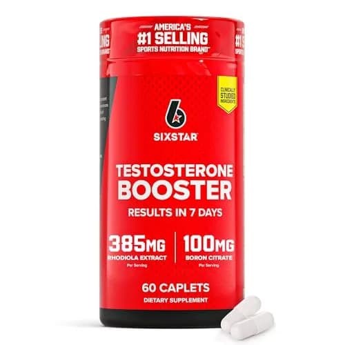 Six Star Testosterone Booster for Men with Rhodiola Extract and Boron Citrate 60 Count (Pack of 1) | Boosts Active Test Levels thumbnail 1