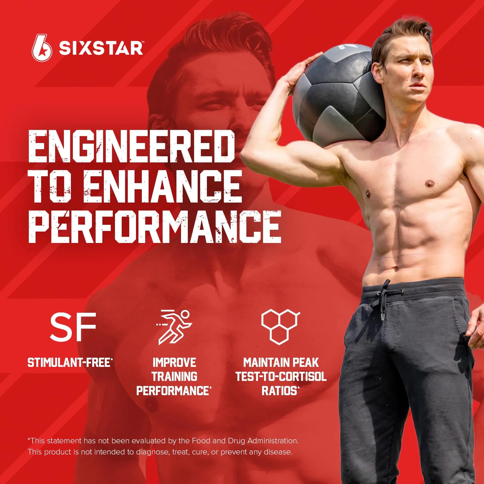 Six Star Testosterone Booster for Men with Rhodiola Extract and Boron Citrate 60 Count (Pack of 1) | Boosts Active Test Levels - view 2