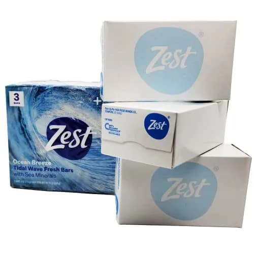 Zest Ocean Breeze Bar Soap 3 ct, 12 oz (340 g) | Cleanses Skin for All Types thumbnail 4