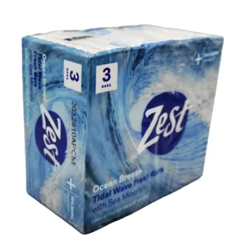Zest Ocean Breeze Bar Soap 3 ct, 12 oz (340 g) | Cleanses Skin for All Types thumbnail 2