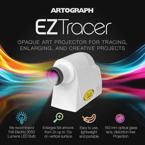Artograph EZ Tracer Opaque Art Projector 4" x 4" Copy Size | Enlarges Artwork 2X-10X for Murals, Wall Art, Drawing thumbnail 2