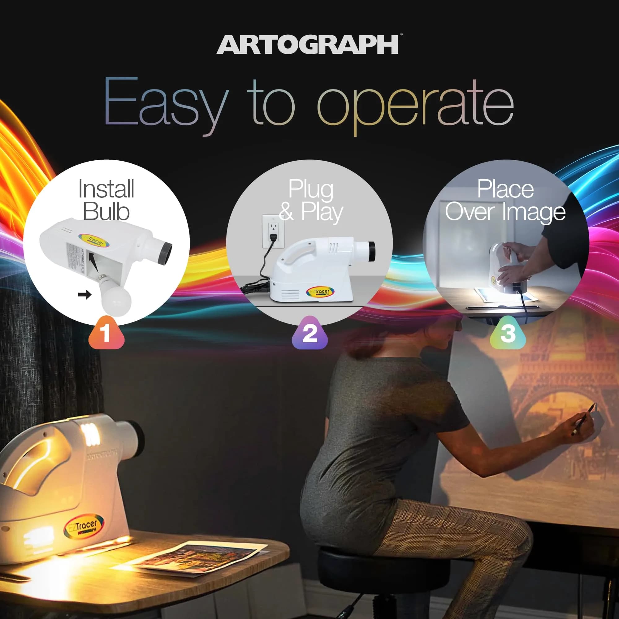Artograph EZ Tracer Opaque Art Projector 4" x 4" Copy Size | Enlarges Artwork 2X-10X for Murals, Wall Art, Drawing - view 3