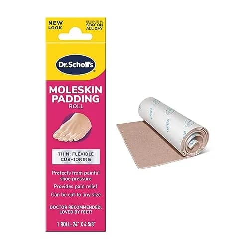 Dr. Scholl's Moleskin Padding Roll, Flexible Cushioning, 24" x 4 5/8" | Soft Cotton Padding for Foot Pain Relief thumbnail 1
