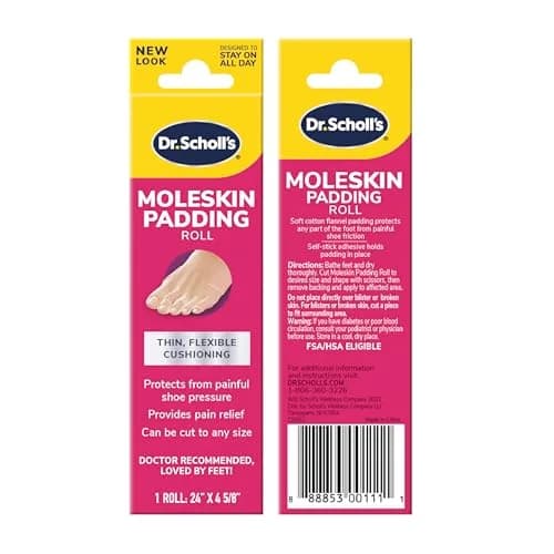 Dr. Scholl's Moleskin Padding Roll, Flexible Cushioning, 24" x 4 5/8" | Soft Cotton Padding for Foot Pain Relief thumbnail 8