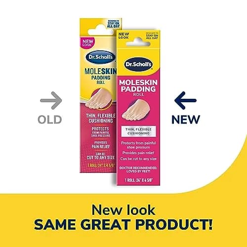 Dr. Scholl's Moleskin Padding Roll, Flexible Cushioning, 24" x 4 5/8" | Soft Cotton Padding for Foot Pain Relief thumbnail 2