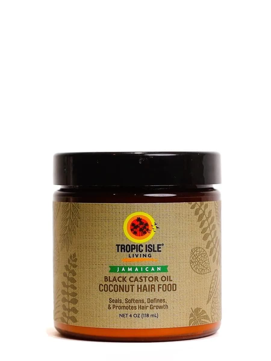 Tropic Isle Living Jamaican Black Castor Oil Coconut Hair Food 4 oz | Seals, Softens, Defines & Promotes Hair Growth — Brown