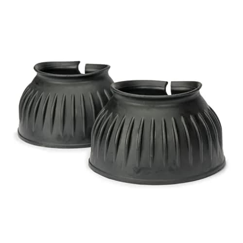 Shires Equine Horse Arma Overreach Bell Boots | Heavy-Duty Shock Absorbing Rubber (Full Size, Black) thumbnail 5